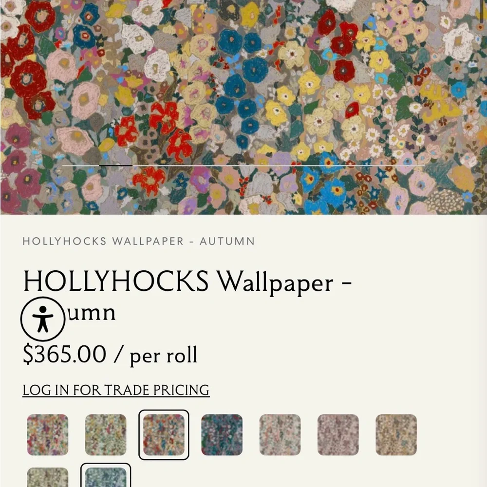 House of Hackney Hollyhocks x2 Wallpaper — Multicolor Floral